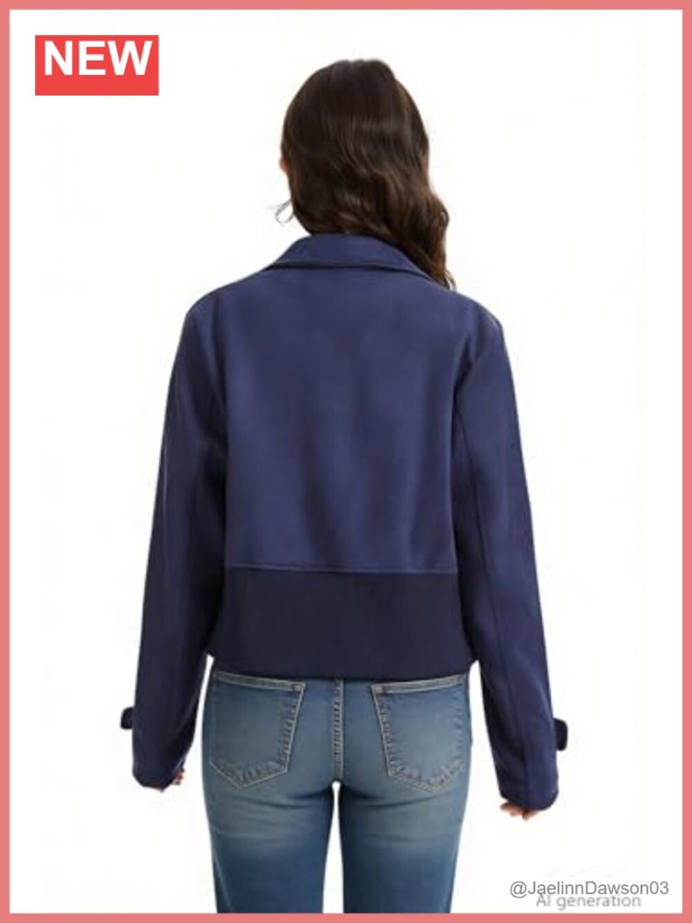 Women's Faux Suede Cropped Aviator Jacket - Picture 5 of 6